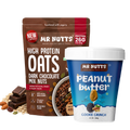 High Protein Oats – Dark Chocolate Mix Nuts (26g Protein) with Cookie Crunch Peanut Butter (500g)