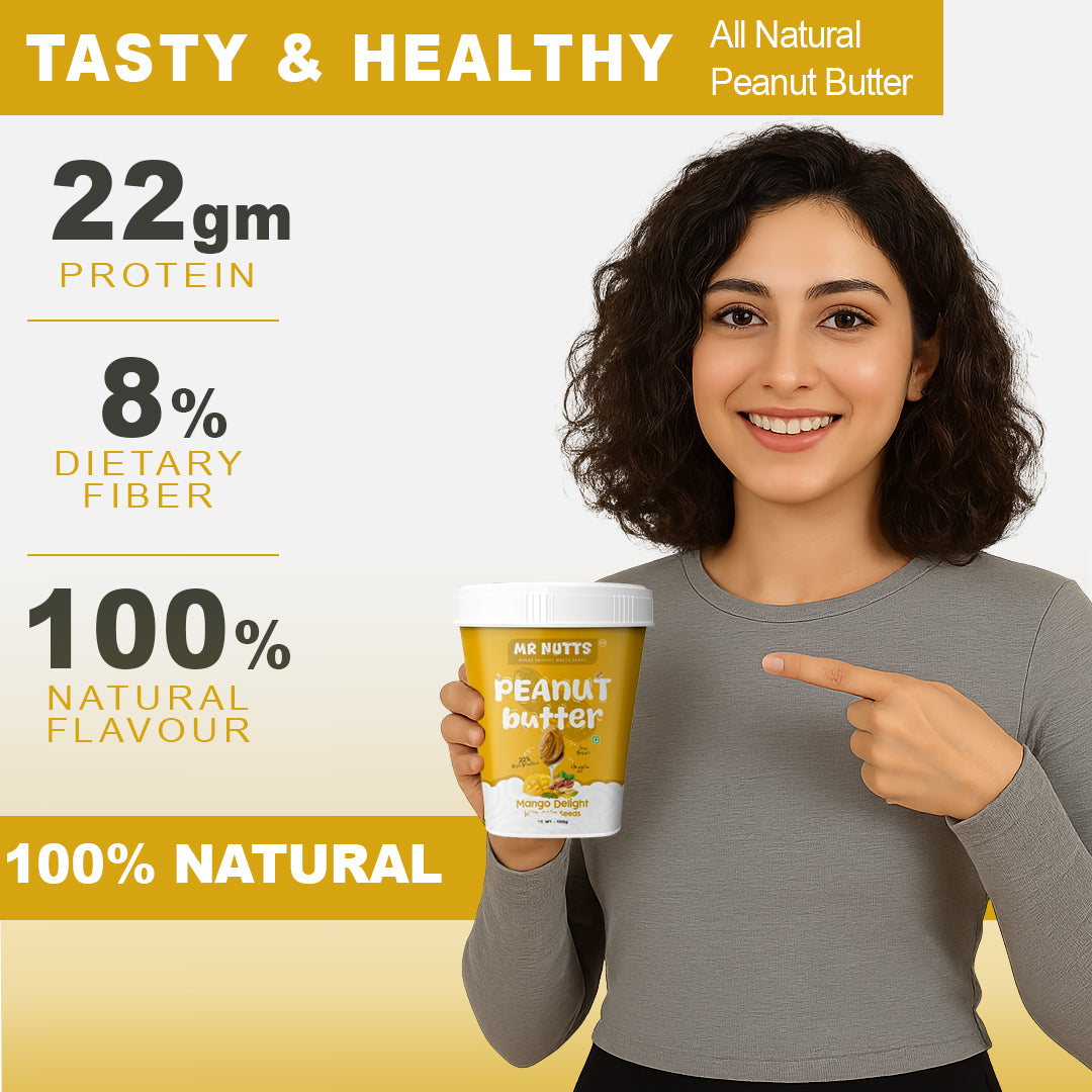 Premium Peanut Butter – Cookie Crunch & Mango Delight with Chia Seeds (500g)