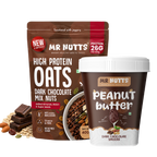 High Protein Oats – Dark Chocolate Mix Nuts (26g Protein) with Dark Chocolate Smooth Peanut Butter (500g)
