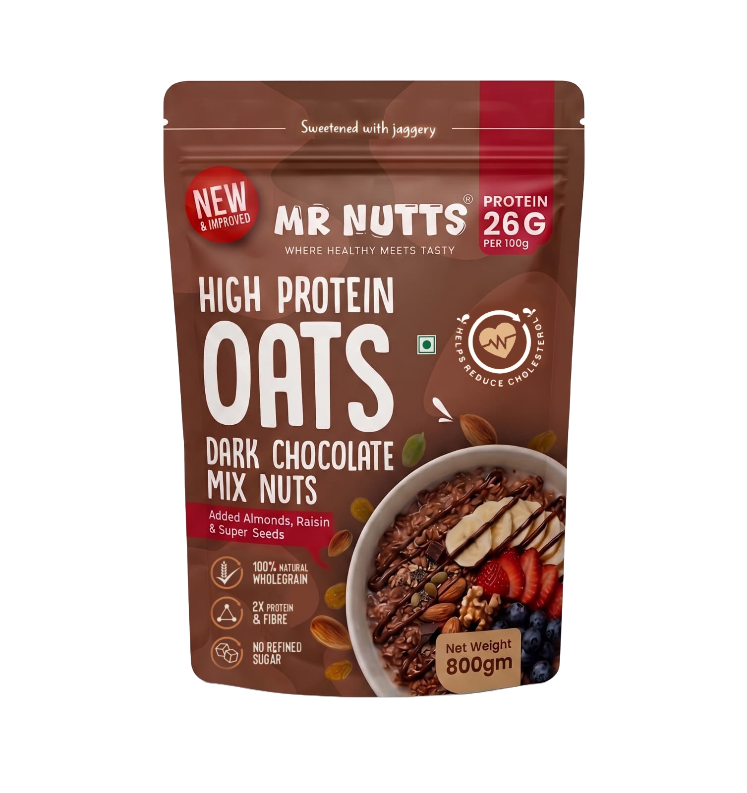 High Protein Dark Chocolate Oats –Mix Nuts