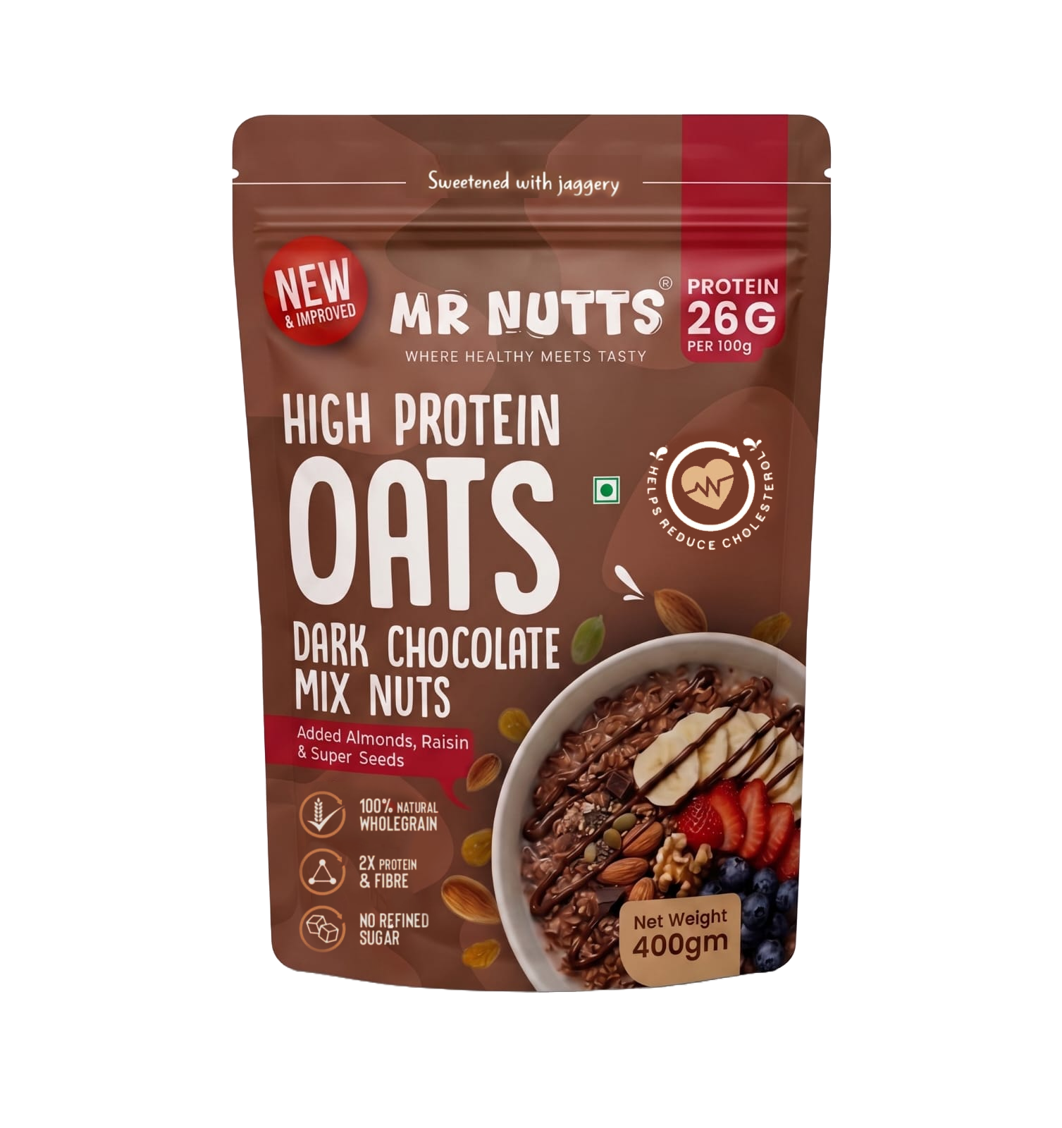 High Protein Dark Chocolate Oats –Mix Nuts
