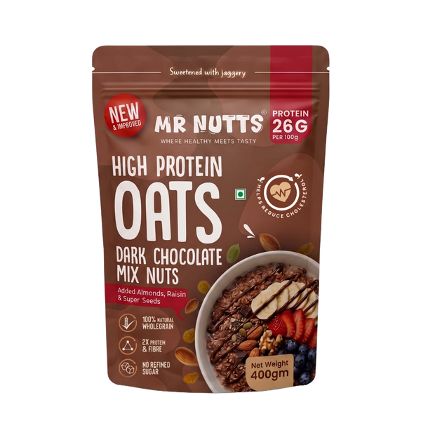 High Protein Dark Chocolate Oats –Mix Nuts