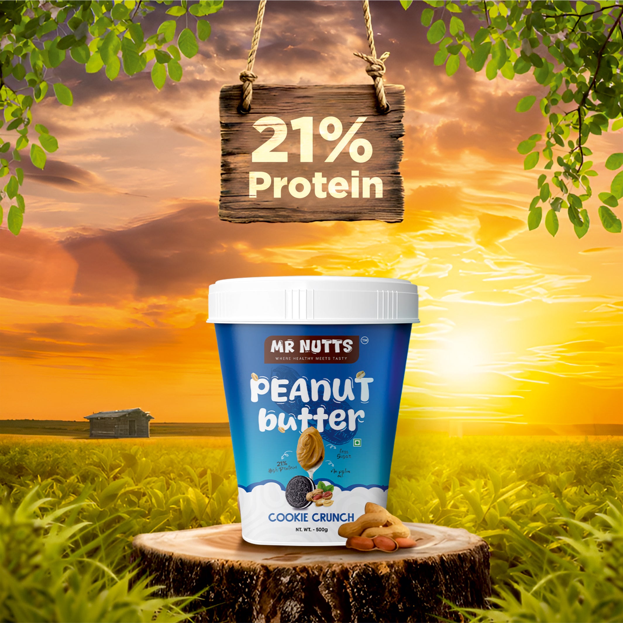 Premium Peanut Butter – Cookie Crunch & Dark Chocolate Smooth (500g)