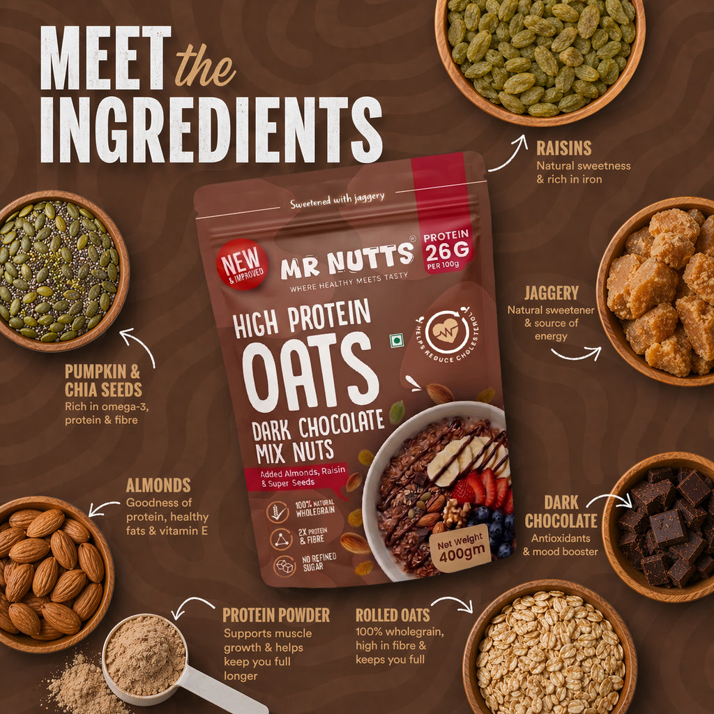 High Protein Dark Chocolate Oats –Mix Nuts